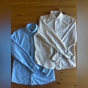 Lot of 2 Suitsupply Egyptian Cotton Slim Fit Dress Shirts